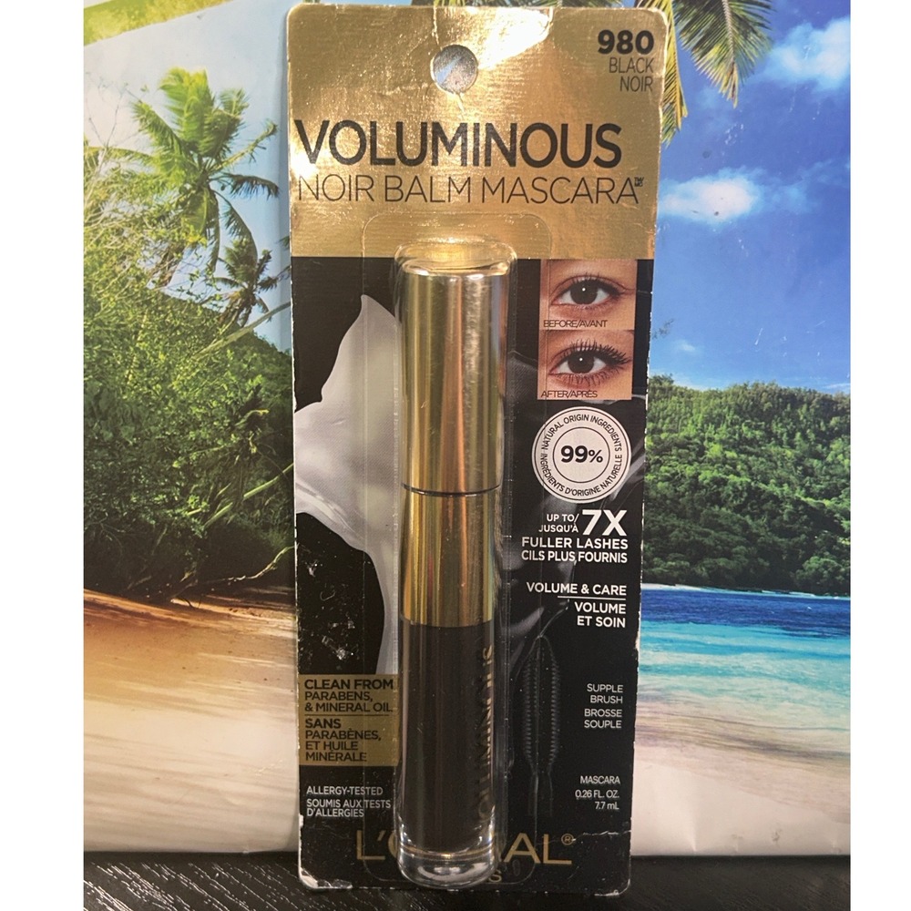 L'Oreal Paris Voluminous Noir Balm Mascara 980 Black 0.26oz New Clean Beauty